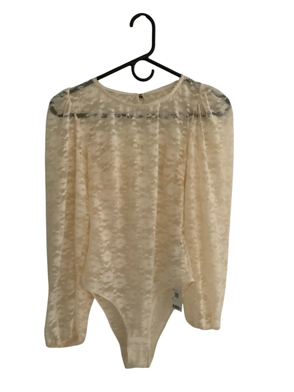 YSE Women’s Sexy Sheer Cream Floral Lace Long-Sleeve Bodysuit SZ 4-8